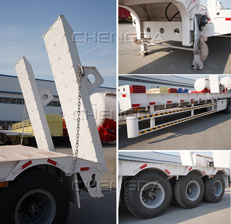 3 Axles Lowbed Trailer Detail